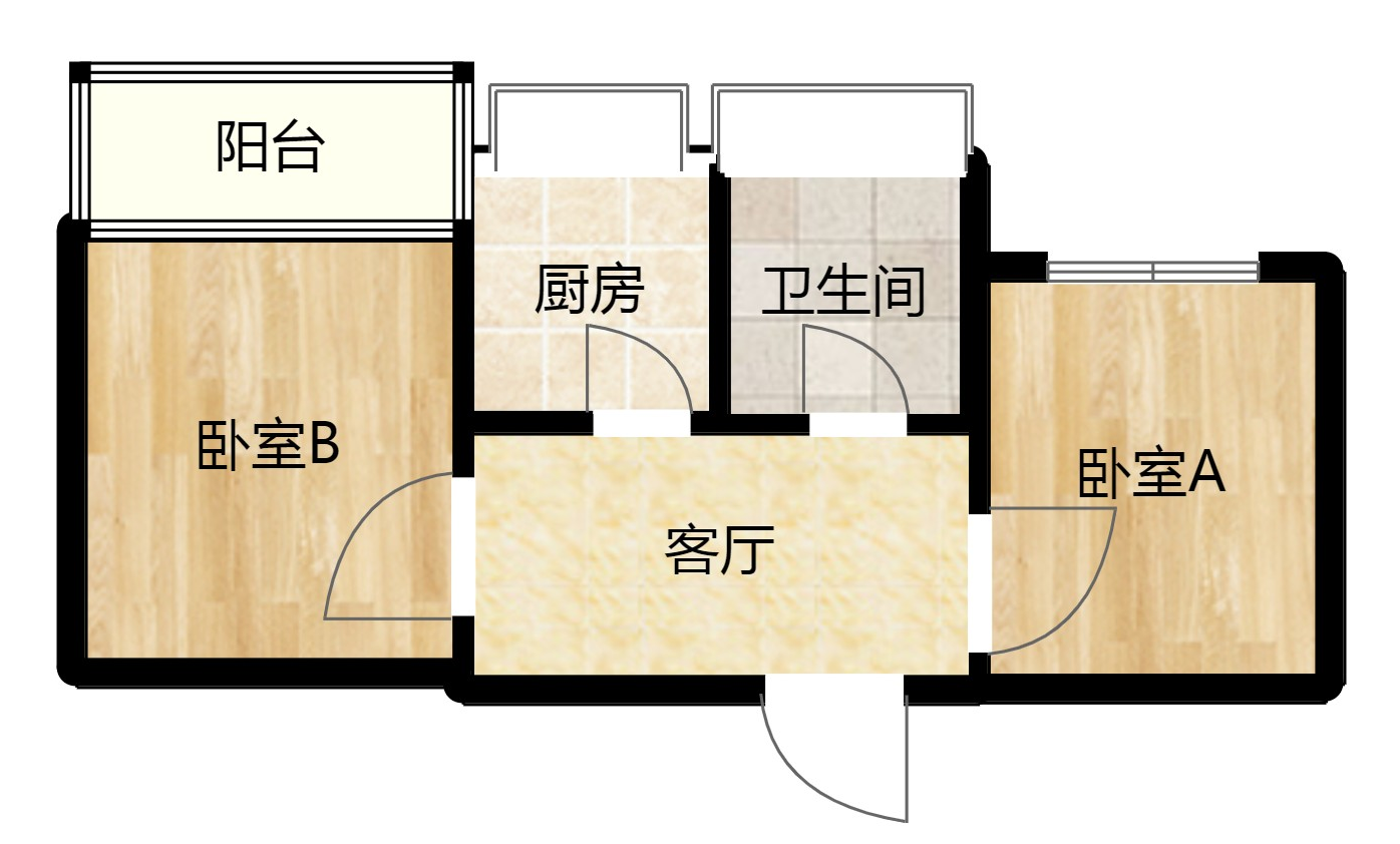 连云港海州九龙城市乐园2室1厅户型图